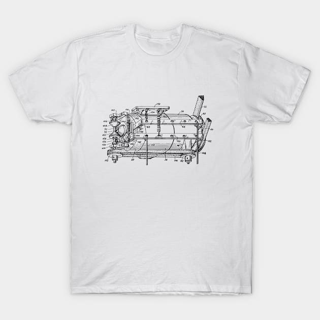 Driving Arrangements for Sewing Machine Vintage Patent Hand Drawing T-Shirt by TheYoungDesigns